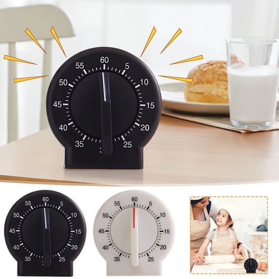 Iuhan 2Pcs Mechanical Timer For Study, Small Circular Rotating Chain Timer, Problem Solving Learning Timer, Plastic Countdown Timer For Classroom Office Study