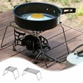 thumbnail image 1 of Iuhan 2Pcs Stainless Steel Folding Outdoor Stove Frame, Portable Camping Grill Rack for Baking Cooking, Compact Fire Pit Grate for Backpacking Picnic BBQ, Heavy Duty Camping Stove Stand for Outdoor, 1 of 9