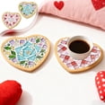 thumbnail image 1 of Iuhan 2Pcs Valentines Day Mosaic Craft Kit, DIY Wooden Coaster Mosaic Tile Set, Colorful Heart Cup Mat Arts And Crafts Supplies For AdultsKidsGift Making, 1 of 9