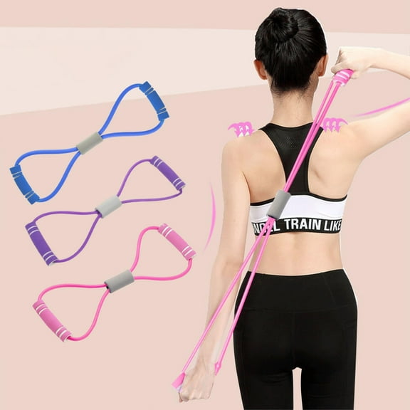 Iuhan 3Pcs Resistance Bands for Women and Men, 8-Shape Pulling Rope Fitness Equipment for Shoulder Opening Back Stretching Arm Workout, Posture Correction Home Gym Elastic Exercise Bands