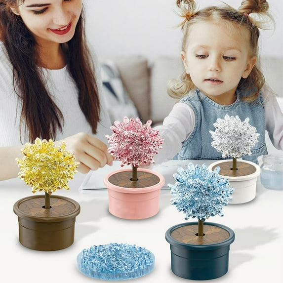 Iuhan 4Pcs Crystal Growing Tree Kit, Science Experiment forKids, EducationalToys, Chemical Crystal Growing Lab forChildren, DIY Magic Tree Growing Crystals for Home Study Classroom Learning