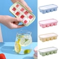 thumbnail image 1 of Iuhan 4Pcs Silicone Ice Maker Trays, Spill-Resistant Lid Stackable Easy-Release Ice Molds for Cocktail Whiskey Chocolate, 8-Cube Ice Tray for Yogurt Jello Dessert Freezer Kitchen Bar, 1 of 9