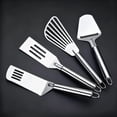 thumbnail image 1 of Iuhan 4Pcs Stainless Steel Spatula, 9.8 Inch Mini Slotted Non-Stick Metal Spatula for Cooking Baking Cookies, Kitchen Utensil for Flipping Pancakes Eggs Burgers, 1 of 5