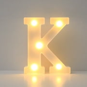 Iuhan Alphabet LED Letter Lights, 26 White Plastic Light Up Letters for Wall Hanging or Standing, A-Z Night Light for Bedroom Nursery Party Table Decor