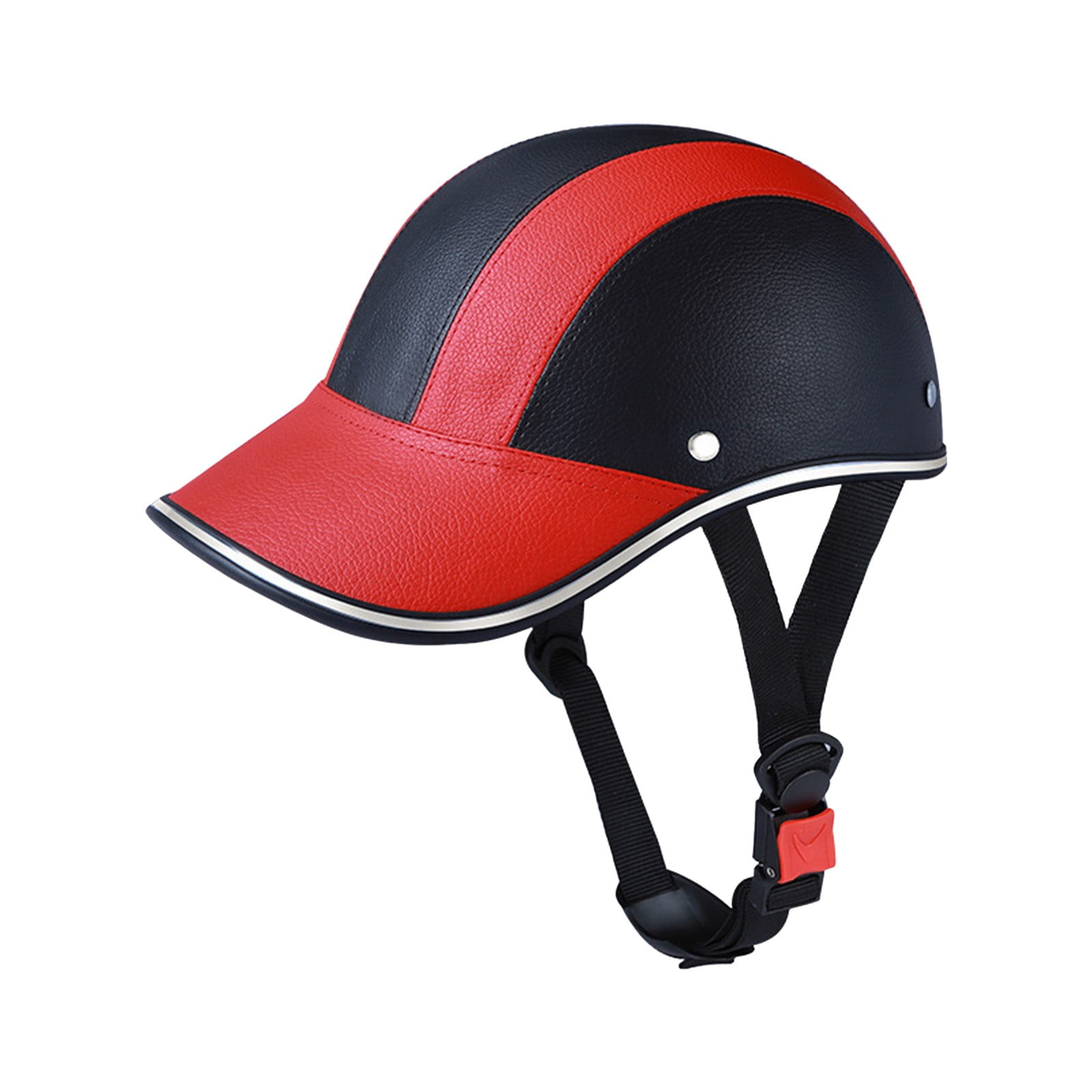 Iuhan Baseball Cap Helmet, Colorful Bike Bicycle Riding Helmet for Sports Outdoor, PU Material Lightweight Protective Headgear for Men Women Adults