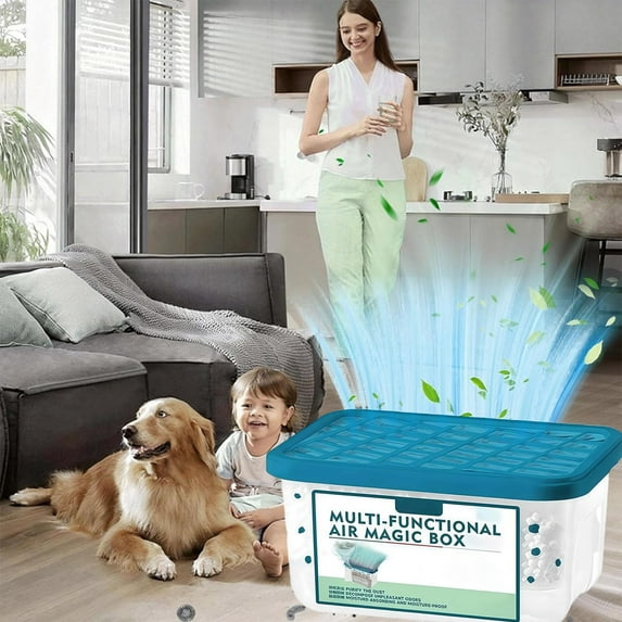 Iuhan Box, Multi-Functional Air Magic Box Indoor Air Purification Dust Removal, Plant-Based Power-Free Automatic Vacuum Cleaner for Home Office Bedroom Living Room