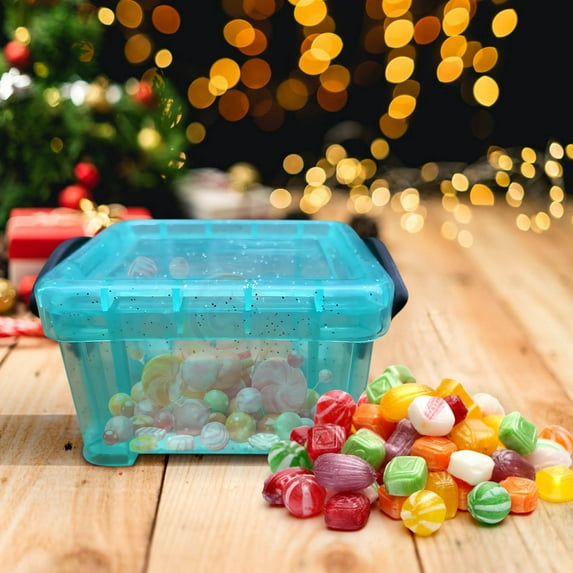 Iuhan Candy Color Mini Storage Box, Transparent Acrylic Jewelry Organizer, 0.14L Small Lockable Container for Keys Earrings Rings, Cute Home Office Desk Decor