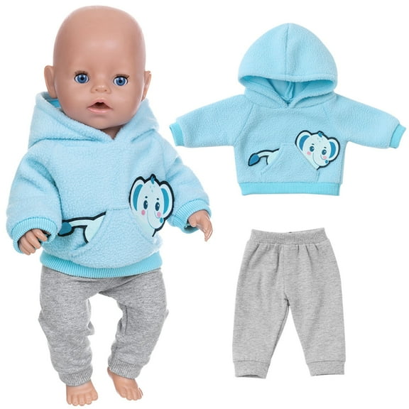 Iuhan Doll Clothes For 14-18 Inch Doll, Sweet Fashion Outfits Winter Hoodie Pants Set, 35-45Cm Doll Accessories Dress-Up Wardrobe For Doll Doll