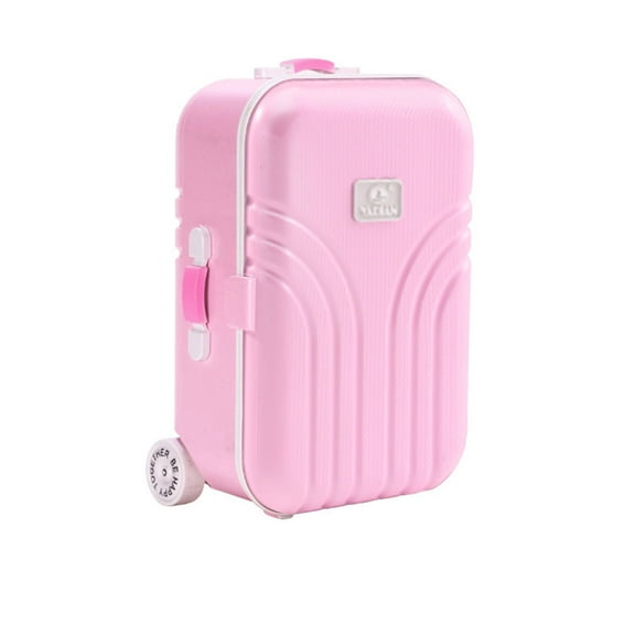 Iuhan Doll Suitcase Luggage for 23.5 Inch BJD Dolls, Mini Fashion TrunkToyBox, Portable Storage Case for Doll Clothes Accessories, Birthday Gift forGirlsKids