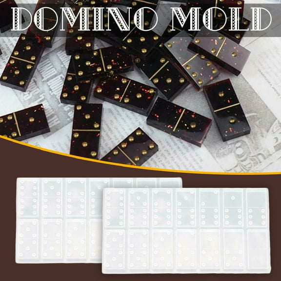 Iuhan Domino Molds, Resin Silicone Molds for Dominoes Games DIY Chocolate, Mirror Surface Epoxy Resin Molds for Domino Tiles, Craft Molds for Home Decor Gifts