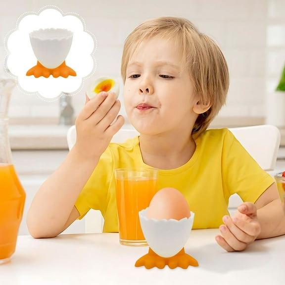 Iuhan Easter Egg Holder, Plastic Chick Tray Cup for Breakfast Table, Cute Chicken Egg Cup for Easter Decor, Fun Egg Tray for Kitchen Dining Room Hotel Decor