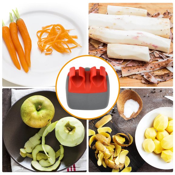 Iuhan Finger Peeler, Stainless Steel Blade Fruit Vegetable Peeler Kitchen Gadget, Protective Finger Guard for Safe Peeling of Potatoes Apples Carrots