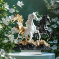 thumbnail image 1 of Iuhan Horse Acrylic Figurine Decoration, Multicolor 2D Acrylic Horse Statue with Stand, Desktop Ornament for Living Room Bedroom Office Desk Tabletop Decor, 1 of 6