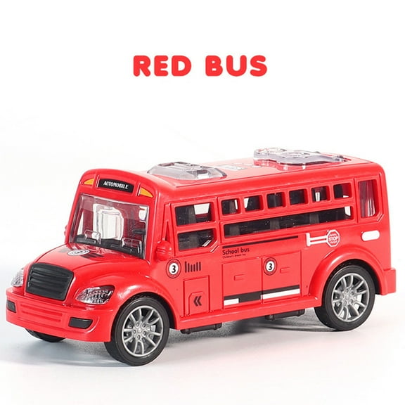 Iuhan InertialToyCar,BoysPush Bus Model, Cartoon Plastic Friction Vehicle forKidsToddler,ChildrenBirthday Gift CarToyfor 3+ Year Old