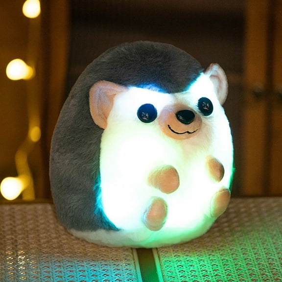 Iuhan Luminous PillowToy, 45cm Glowing Plush Animal with LED Lights, Colorful Light Up Stuffed Dog Panda Hedgehog, Soft Polyester CuddlyToyforKidsBirthday Gift Bedroom Decor