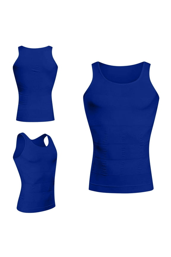Men's Body Shaper Tank Top, Slimming Compression Shirt for Men, Underwaist Shaper Vest to Hide Man Boobs, Workout Sweat Shirt for Burning Fat, Mens Slim Fit Undershirt