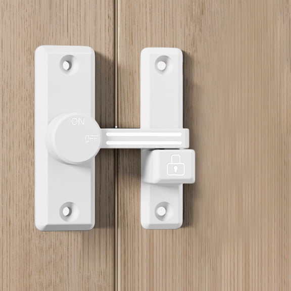 Iuhan No-Drill Door Lock, Sliding Gate Lock and Push-Pull Door Fastener, Adjustable Cabinet Lock Easy-Install Door Stopper for Home Security