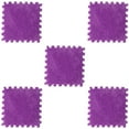 thumbnail image 1 of Iuhan Puzzle Carpet Tiles 5PCS, 11.81 Inch Square Polyester Velvet Interlocking Floor Mat, Non-Slip Soundproof Cushioned Foam Rug forKidsRoom Playroom Nursery Decor, 1 of 2