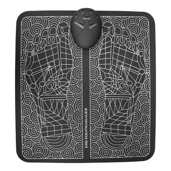 Iuhan Smart EMS Foot Massager Pad, Intelligent Acupuncture Apparatus for Circulation and Pain Relief, Portable Foldable Foot Cushion for Home Office Relaxation