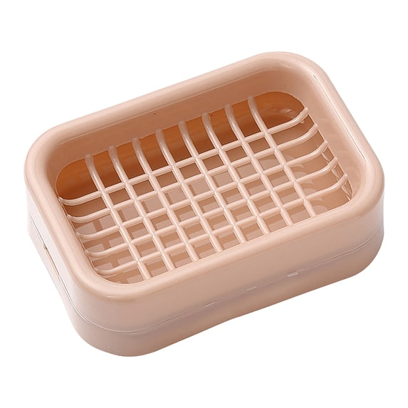 Iuhan Soap Box, Double Layer Soap Holder with Drainage Tray, Plastic Bathroom Soap Dish for Sink Shower, Mesh Soap Storage Rack for Toilet Kitchen Countertop Decor