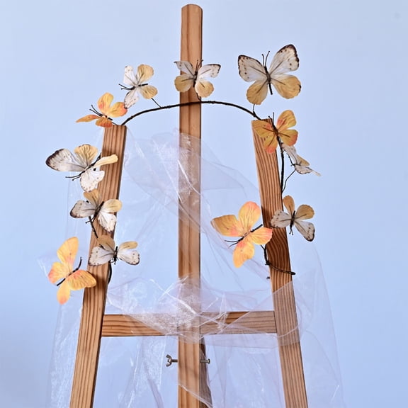 Iuhan Spring Party Decor, Butterfly Garland Artificial Vines, Removable Plastic Papilio Vine for Walls Balconies Archways, Decorative Floral Garland for Easter Wedding Home Decor