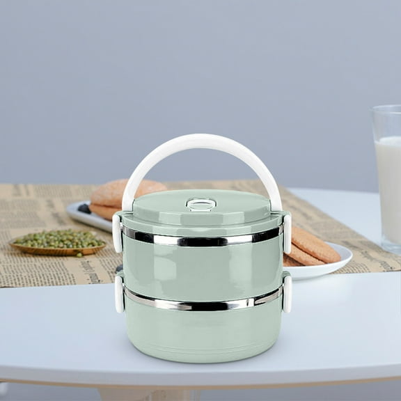 Iuhan Stainless Steel Lunch Box, Insulated Bento Box with Fresh-Keeping Layer, Leakproof Airtight Food Container for Study Office Picnic Meal Prep