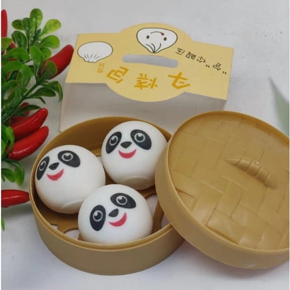 Iuhan Steamed Bun SquishyToys, Unzip The Bun Stress Relief Sensory FidgetToys, Slow Rising Foam Anxiety ReliefToysfor AdultsKids, Asian Culture Desk Decor