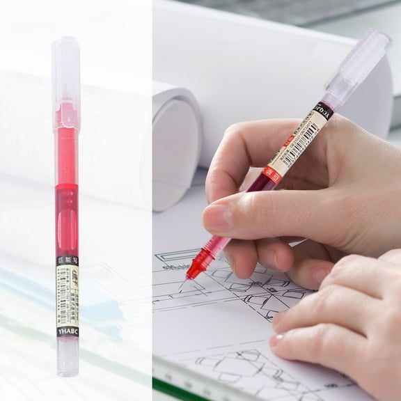 Iuhan Straight Liquid Rollerball Pen 0.5mm, Fast-Drying Gel Ink Pens, Black Blue Red Ballpoint Pens for Study Office Writing, Smooth No-Skip Carbon Pen, 4ml Ink Capacity