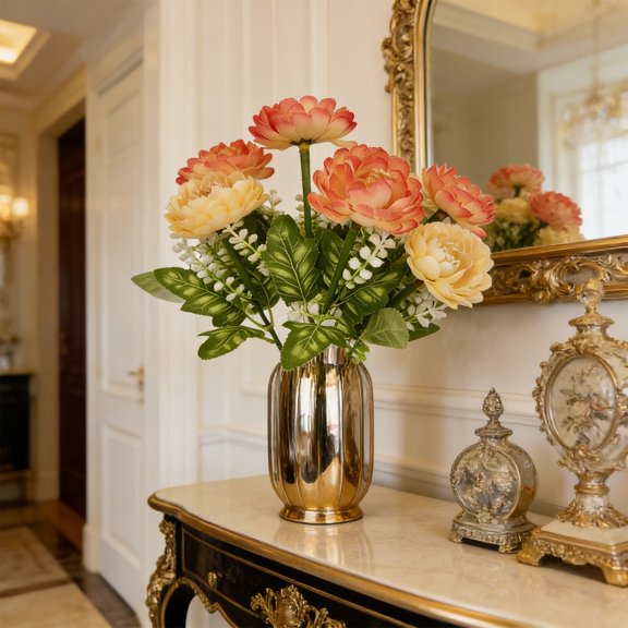 Iuhan Summer Artificial Flowers, 7-Head Snow Flower Fake Flowers, High Simulation Plastic Floral Stems for Indoor Outdoor Home Decor, Rattan Vine Decorative Arrangements, Table Centerpieces Wedding