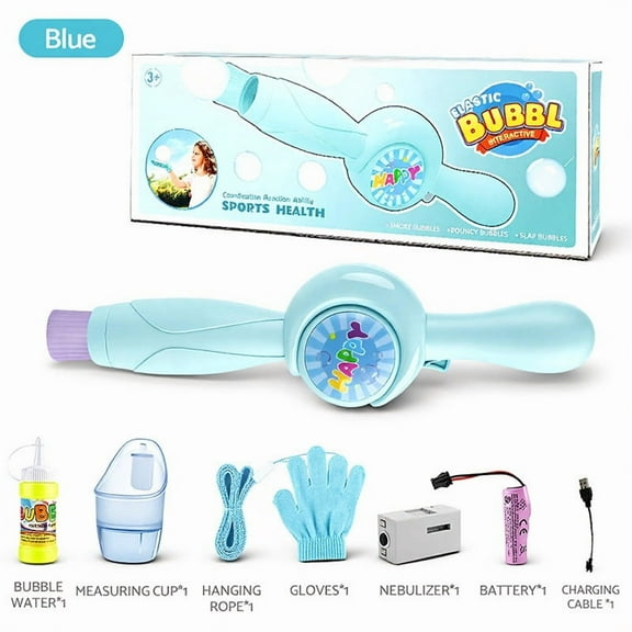 Iuhan Summer Bubble Wand, Elastic WandToyRechargeable Colorful Lights Music Maker,KidsBubble Machine for Outdoor Party Beach PlayToddlerGift