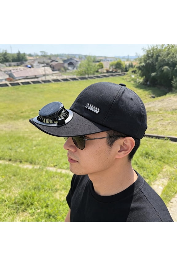 Summer Solar Fan Hat, Solar-Powered Cooling Hat, Built-in Fan Cap for Sun Protection, Solar Charging Baseball Cap for Outdoor Activities, Solar-Powered Cooling Hat for Men and Women