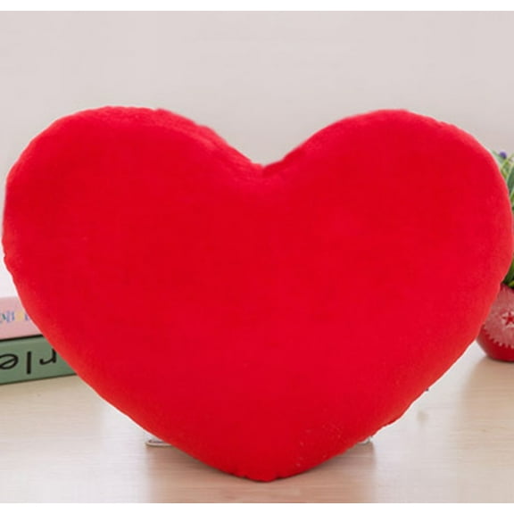 Iuhan Valentine's Day Heart PlushToy, 10cm Cute Fluffy Stuffed Animal, Soft Pillow Decor for LoverKidsGift, Festival Bedroom Living Room Office Nursery Decor