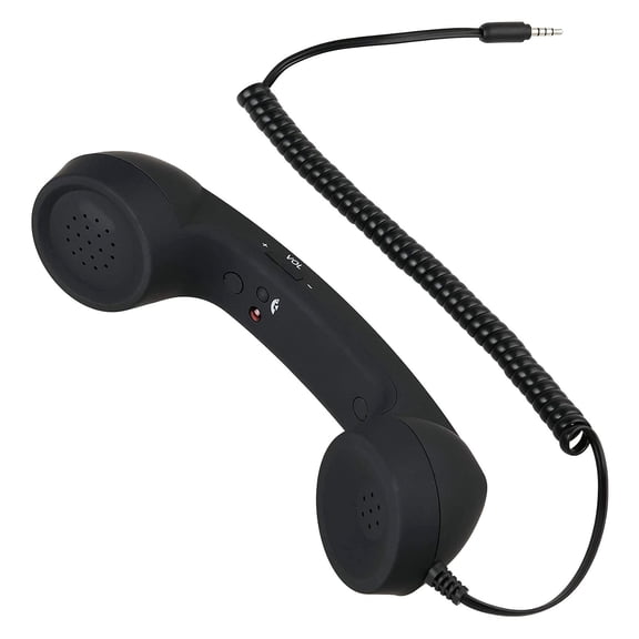 Iuhan Vintage Handset Microphone Headset 3.5mm, Retro Style Phone Receiver with Noise Reduction and Volume Control, Hands-Free Speakerphone for Mobile Phone Calls, Comfortable Portable Plastic Design