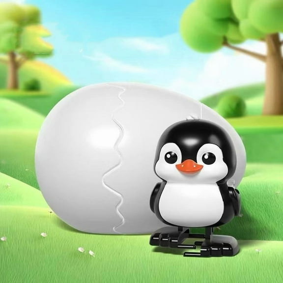 Iuhan Wind-up Hatching WalkingToy, Dinosaur Penguin Chick Capybara Animal Figures, Cracking Egg WalkingToysforKidsToddlers Birthday Party Favors