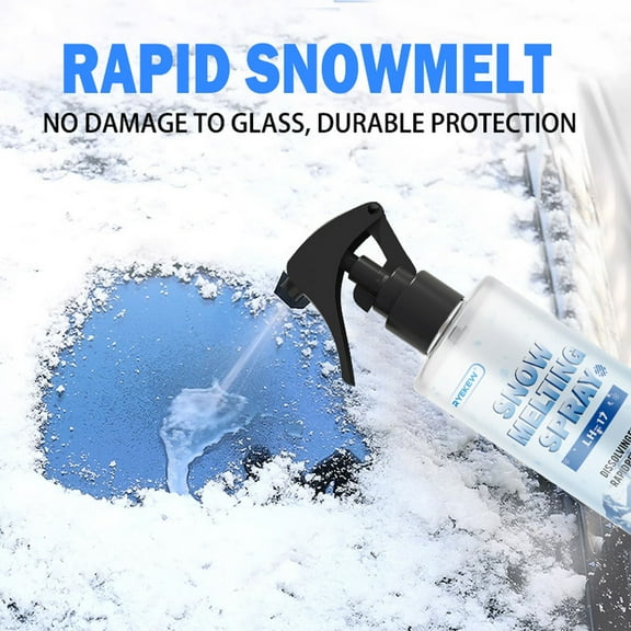 Iuhan Winter Car Glass Defroster Deicing Spray, Fast Acting Windscreen Antifreeze Agent, Ice Melter for Mirrors Locks Windows, Safe for Auto Glass Paint Rubber Plastic, 100ml Bottle