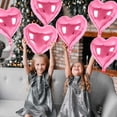 thumbnail image 1 of Iumwxz 10 Pcs Heart Shape Foil Balloons for Valentine's Day Birthday Wedding Engagement Girl Shower Party Decorations with Ribbon and Straw Self Sealing Reusable Aluminum Material, 1 of 6