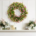 thumbnail image 1 of Iumwxz 20 Inch Artificial Flower Wreath for Spring and Summer Multicolor Plastic Decorative Wreath for Front Door Wall Window Porch or Fireplace Indoor and Outdoor Use, 1 of 6