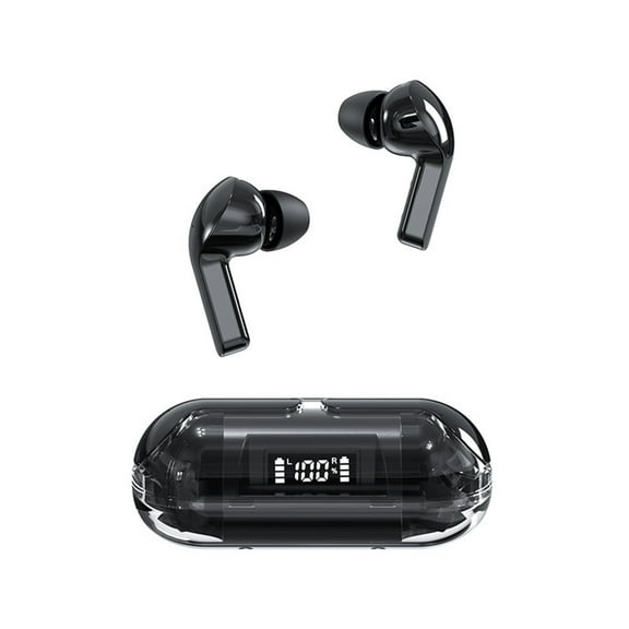 Iumwxz 2024 New High Value Bluetooth Headphones 5.3 Earphone In-Ear Wireless Sports Mini Digital Display Headphone Charging Bin 50mah Noise Cancellation Bluetooth Earphones