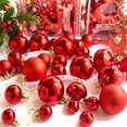 thumbnail image 1 of Iumwxz 30pcs Christmas Balls Ornaments Solid Color Shatterproof Plastic Christmas Tree Balls Decorative Hanging Baubles for Xmas Tree Decor Holiday Party Wedding Home Decor Red, 1 of 4