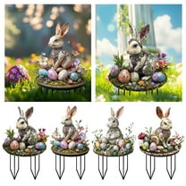 Iumwxz 50% Off Clear easter eggs Easter Colored Eggs And Bunnies Inserted The Ground easter gifts for kids B Acrylic