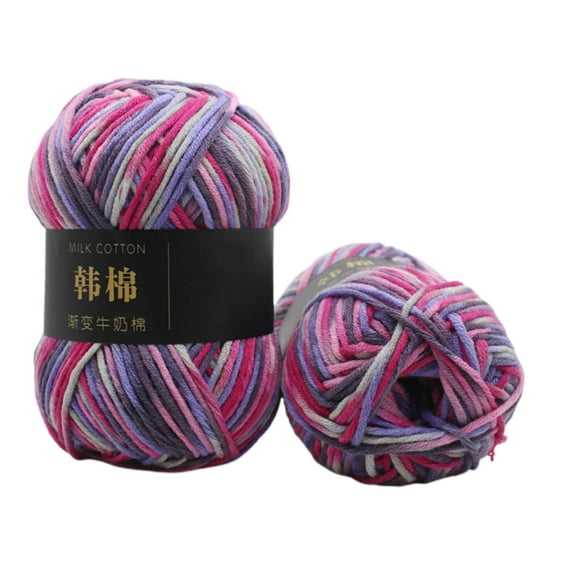 Iumwxz 50g Gradient Color Cotton Yarn,Lustrous and Soft Yarn for Crochet/Knitting,Baby Cotton Yarn,Perfect for Any Knitting Crochet and Crafts Mini Project 2.7x4.7in Christmas Gifts