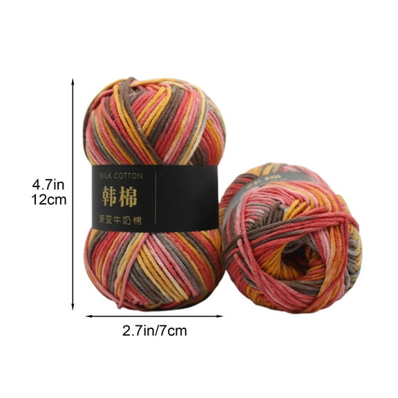 Iumwxz 50g Gradient Color Cotton Yarn,Lustrous and Soft Yarn for Crochet/Knitting,Baby Cotton Yarn,Perfect for Any Knitting Crochet and Crafts Mini Project 2.7x4.7in Fall Decor