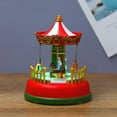 thumbnail image 1 of Iumwxz Animated LED Christmas Village Carousel with Music Rotating Ferris Wheel 11x15cm Plastic Resin Holiday Display for Indoor Outdoor Decor Gifts, 1 of 5