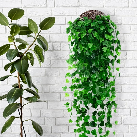 Iumwxz Artificial Begonia Ivy Grape Leaf Wall Hanging Plant Decor 105cm Long Lifelike Foliage with Hook for Indoor Outdoor Wedding Office Home Decoration No Vase Included