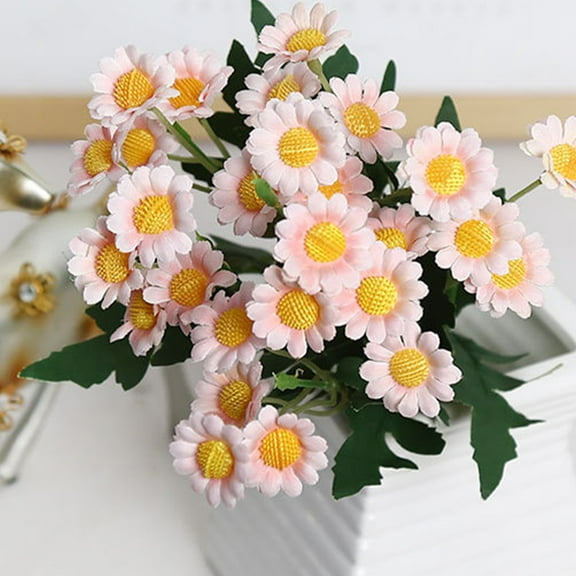 Iumwxz Artificial Flowers Simulation Chamomile Daisys Fake Flowers Wedding Home Decoration Silk Polyester Fiber 10.62x3.93x3.93in Indoor Photography Decor