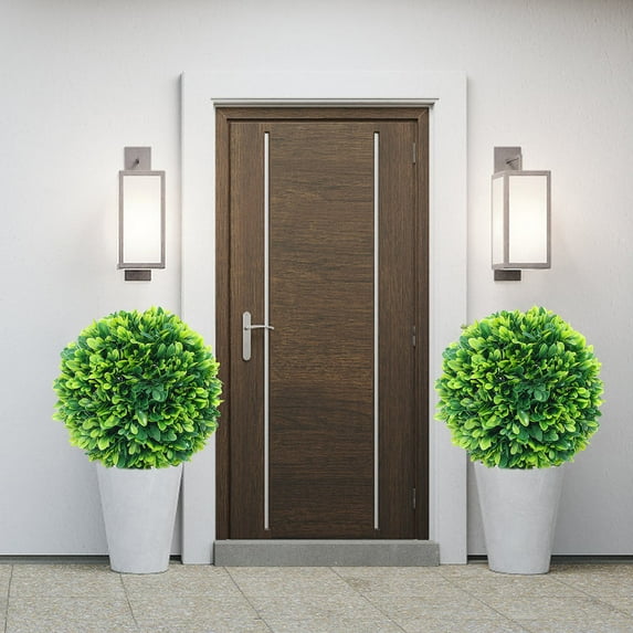 Iumwxz Artificial Grass Ball Outdoor Decoration Green PE Material Fake Plants Realistic Round Floral Arrangement for Garden Patio Wedding Party Decor