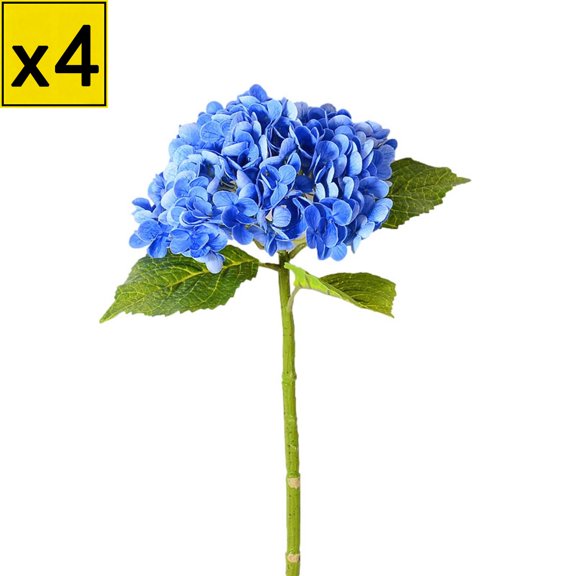 Iumwxz Artificial Hydrangea Macrophylla Flower with 176 Petals and 3 Leaves 21 Inches Long with 8.66 Inch Head for Wedding Party Table Outdoor Indoor Decor No Vase Included