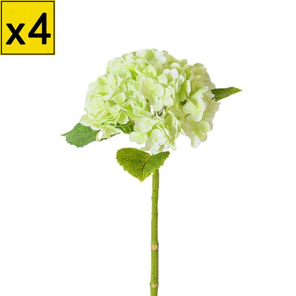 Iumwxz Artificial Hydrangea Macrophylla Flower with 176 Petals and 3 Leaves 21 Inches Long with 8.66 Inch Head for Wedding Party Table Outdoor Indoor Decor No Vase Included
