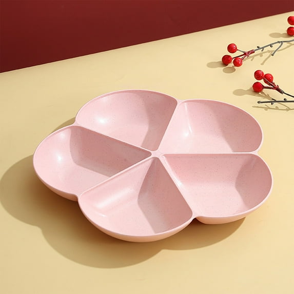 Iumwxz Beige Plastic Compartment Snack Tray Organizer with Multiple Dividers for Fruits Nuts Candy Appetizers and Party Food Serving Platter 9.45 x 9.45 Inches