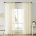 thumbnail image 1 of Iumwxz Beige Sheer Curtains 51.2x39.4in Polyester Rod Pocket Style Lightweight Translucent Drapes for Bedroom Machine Washable Window Treatment with Privacy Protection Natural Light Filtering, 1 of 6